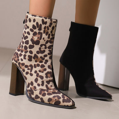 Women's Fleece-lined French Style Small Ankle Boots - Outfit Emporium