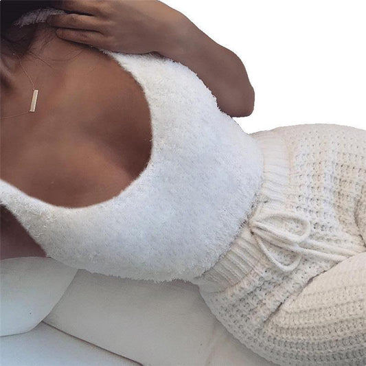 3pcs  Long Sleeve Crop Tank Top And Drawstring Shorts Pajamas - Outfit Emporium