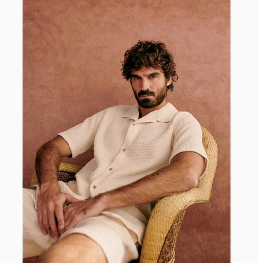 Loose Cuban Collar Shirt Shorts Two-piece Suit