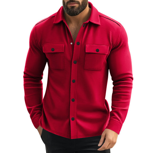 Men's Lapel Multi-pocket Single-breasted Jacket - Outfit Emporium