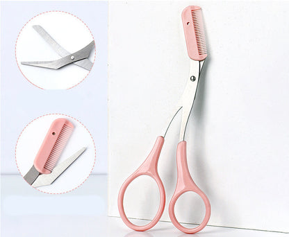Eyebrow Trimming Knife With Comb Curved