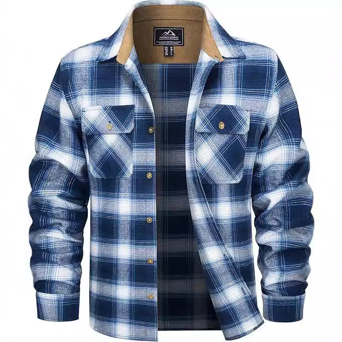Men's Flannel Casual Button Shirt - Outfit Emporium