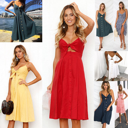 Sleeveless Backless Strap Long Close-fitting Sheath - Outfit Emporium