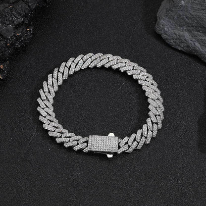 Zircon Rhombus Cuban Bracelet