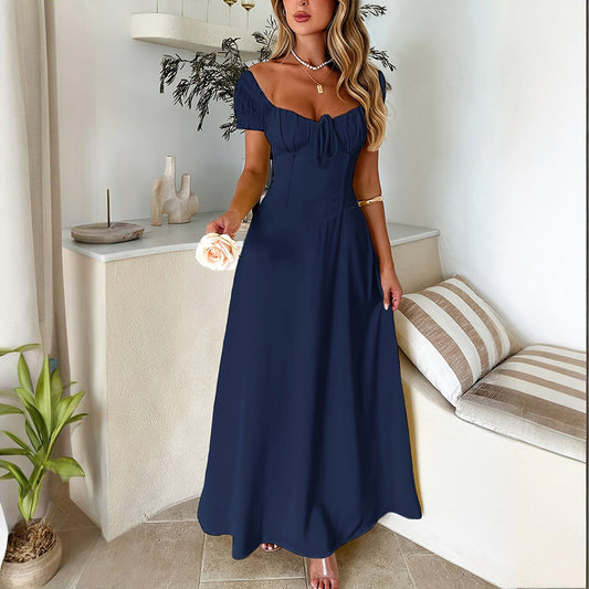 Women's Bohemian Backless Maxi Dress