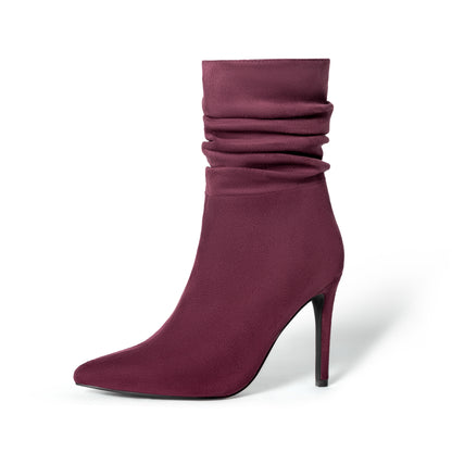 Women's Fashion Suede Pointed High Heels Boots - Outfit Emporium