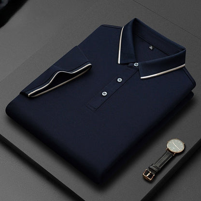 Light Business Silk Men's Short-sleeved T-shirt - Outfit Emporium