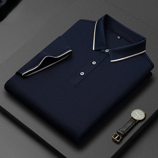 Light Business Silk Men's Short-sleeved T-shirt - Outfit Emporium
