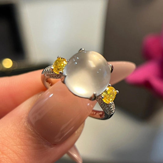 Yellow Diamond Chalcedony Water-foam Exquisite