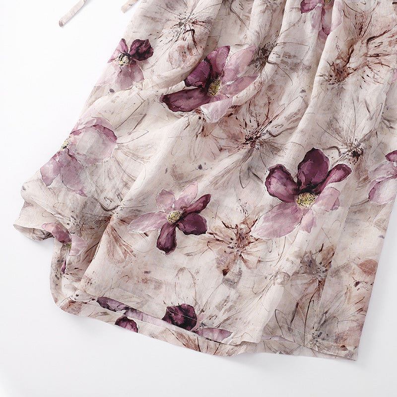 Women's Artistic Retro Half-length Sleeve Dress - Outfit Emporium
