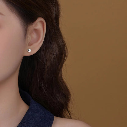 Brushed Love Heart Stud Earrings Women's Earrings