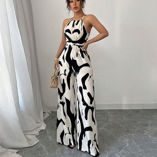 Women's Fashion Zebra Print Jumpsuit - Outfit Emporium