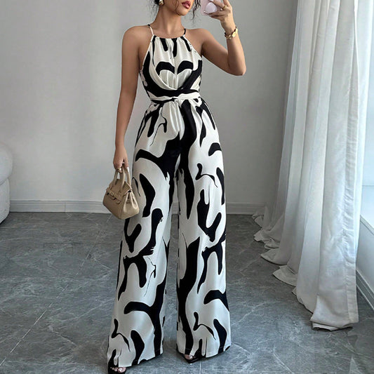 Women's Fashion Zebra Print Jumpsuit - Outfit Emporium