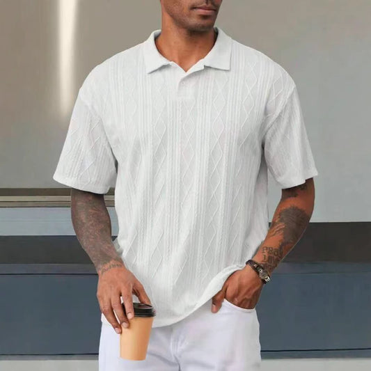 Breathable Short Sleeve Loose Texture Knitted
