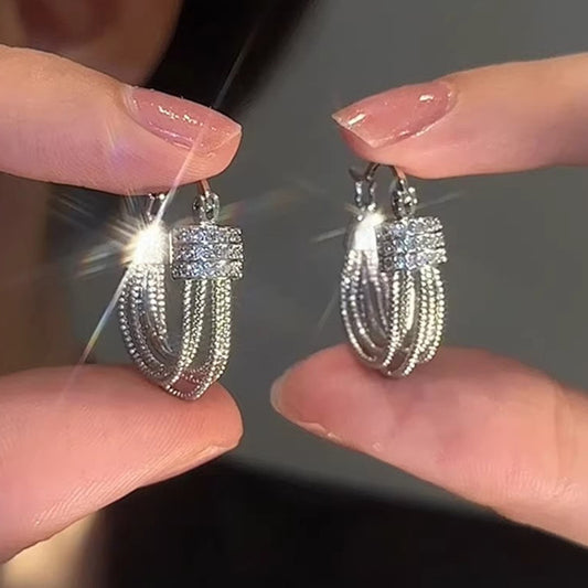 Multi-layer Zircon Earrings