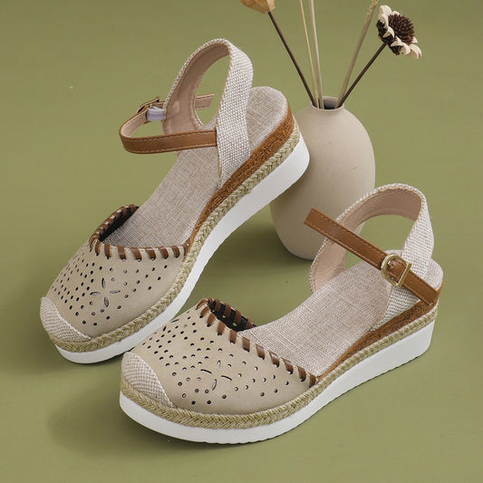 Women's Hemp Rope Platform Casual Wedge Shoes - Outfit Emporium