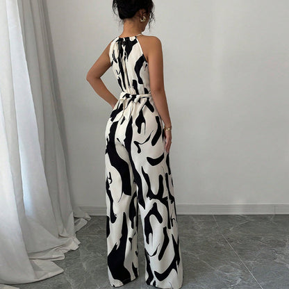 Women's Fashion Zebra Print Jumpsuit - Outfit Emporium