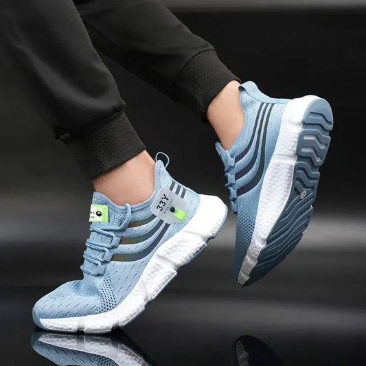 Men Casual Sport Shoes Breathable Lightweight Sneakers Outdoor Mesh Black Running Shoes Athletic Jogging Tenis Walking Shoes - Outfit Emporium