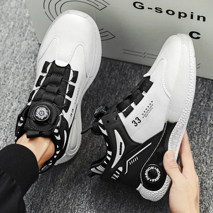 Men's Non Slip Lace up Sneakers with Rotating Buckle - Outfit Emporium