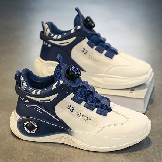 Men's Non Slip Lace up Sneakers with Rotating Buckle - Outfit Emporium