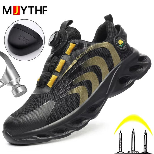 Protective Rotary Buckle Work Sneakers - Outfit Emporium