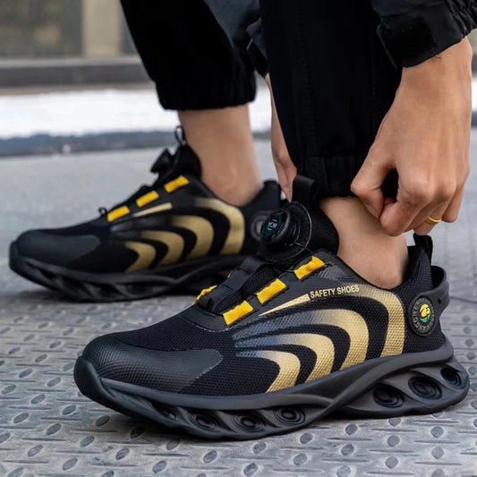 Protective Rotary Buckle Work Sneakers - Outfit Emporium
