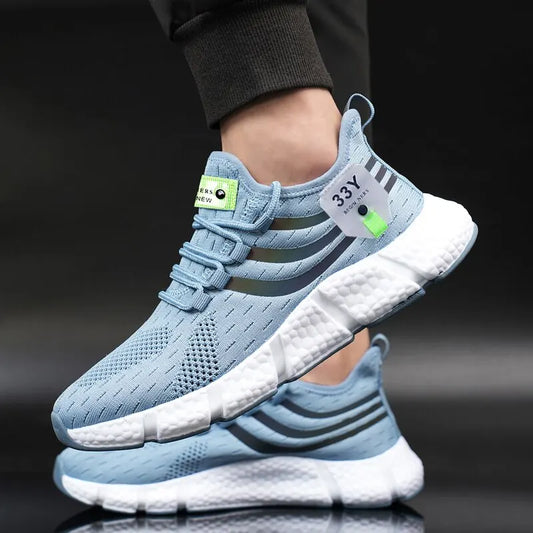 Men Casual Sport Shoes Breathable Lightweight Sneakers Outdoor Mesh Black Running Shoes Athletic Jogging Tenis Walking Shoes - Outfit Emporium