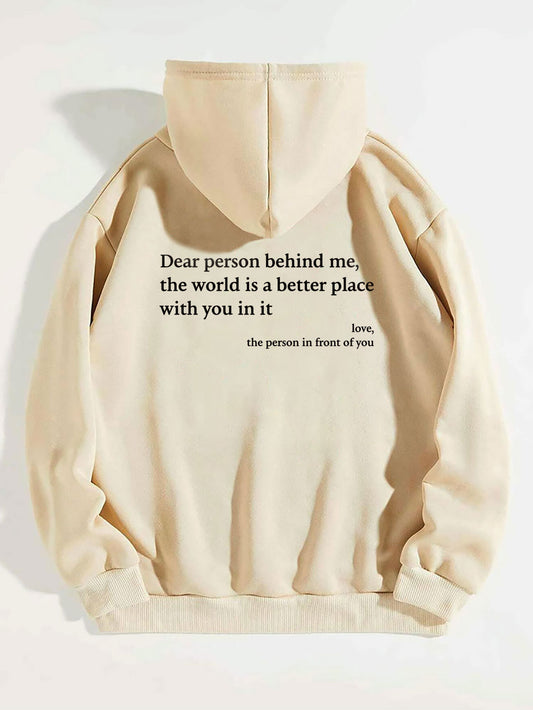 Kangaroo Pocket Drawstring Printed Hoodie - Outfit Emporium