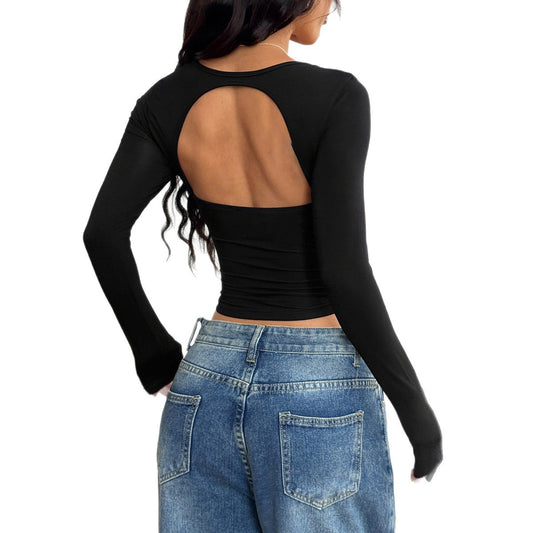 Women's Solid Color Long-sleeved Bottoming Shirt