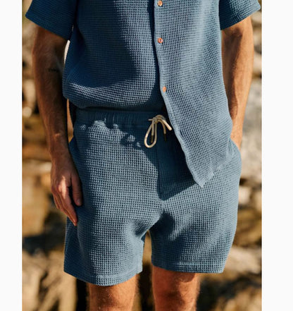 Loose Cuban Collar Shirt Shorts Two-piece Suit