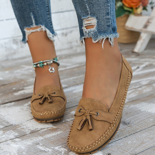 Women's Bow Simple Flat Shoes - Outfit Emporium