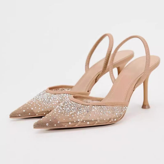 Women's Bright Mesh Fashion Classy High Heels - Outfit Emporium