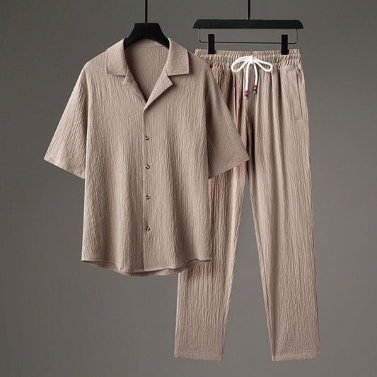 Casual Men's Sports High-end Half Sleeve  Two-piece Set