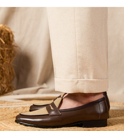 Loafers Belgium Champagne British Style Casual - Outfit Emporium