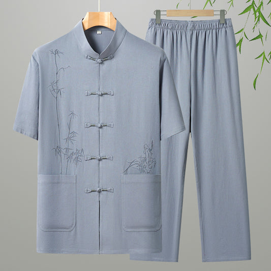 Cotton Short-sleeved Leisure For The Elderly Suit