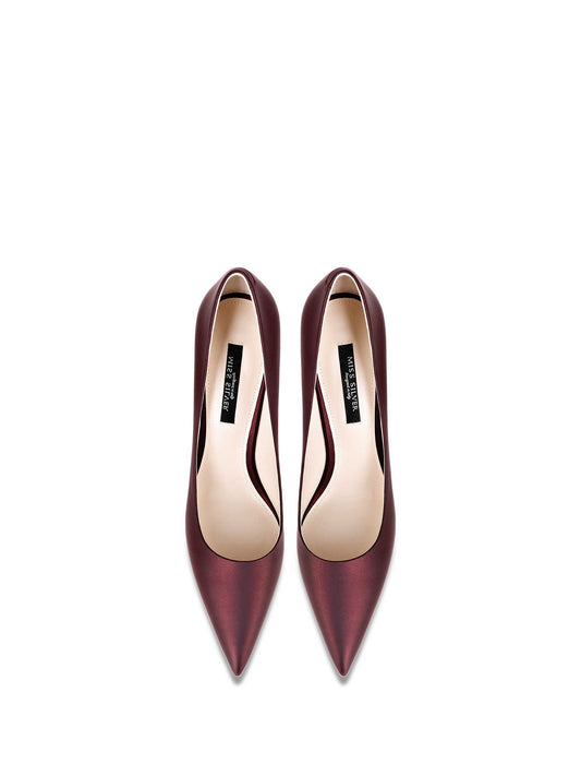 Women's Stiletto Heel Leather Pumps - Outfit Emporium
