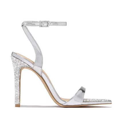 Buckle Rhinestone Stiletto Peep for women - Outfit Emporium