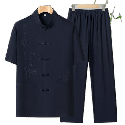 Cotton Short-sleeved Leisure For The Elderly Suit