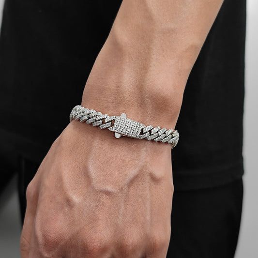 Zircon Rhombus Cuban Bracelet
