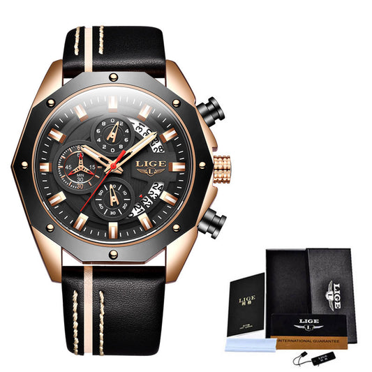 Lige Waterproof Chronograph Wristwatch - Outfit Emporium